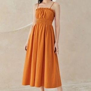 Orange Summer Midi Dress